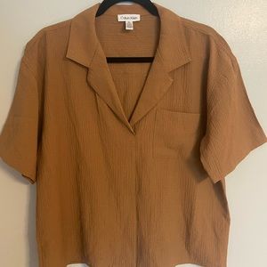 Calvin Klein brown linen shirt